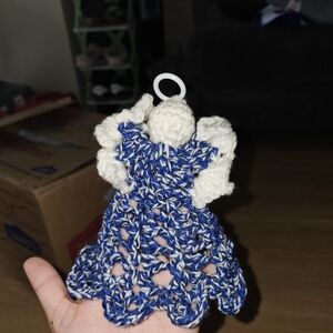 Handcrafted Blue and White Angel Toy